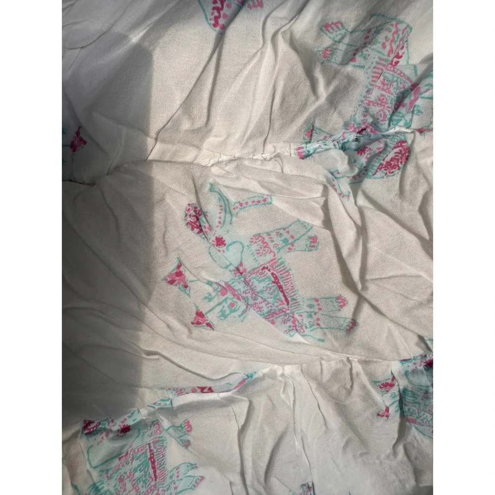 Lilly Pulitzer Pottery Barn Teen Twin XL Comforter Elephant Bazaar Blue Pink